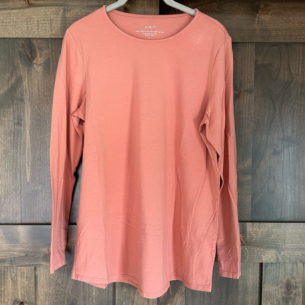 NWOT Pure Jill Women’s Pima Stretch Cotton Shirttail Tee